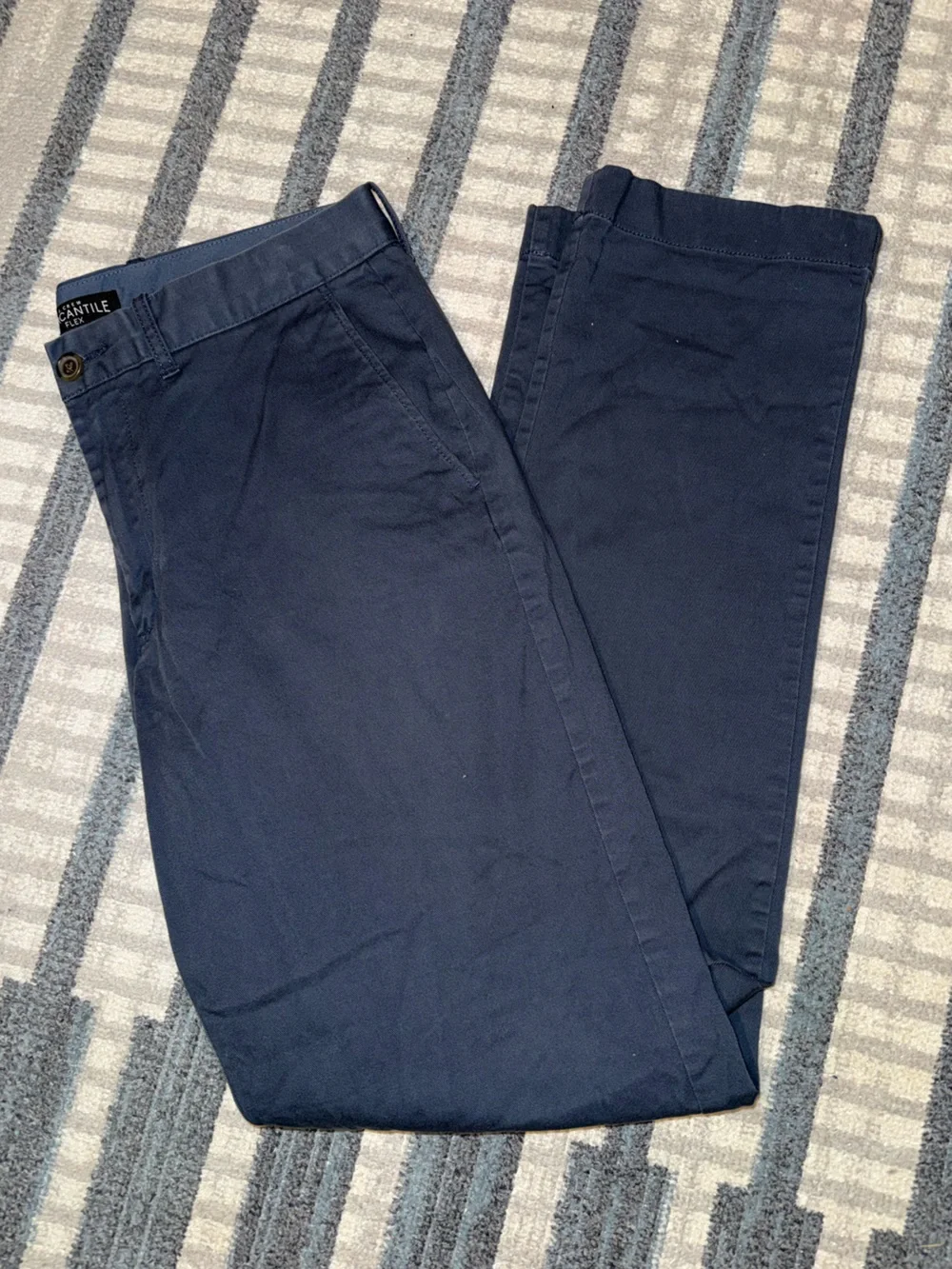 J.Crew Flex Men's Navy Casual Chino Pants 32x34 Straight Leg Flat Front